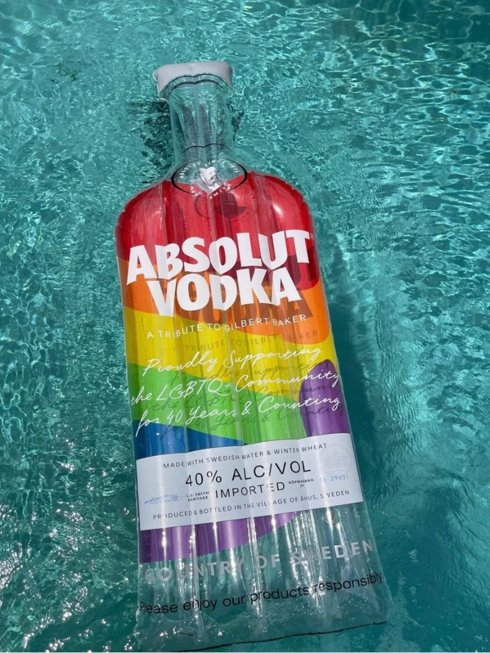 Absolut Vodka Rainbow Inflatable Pool Float - Picture 1 of 2